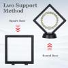 12 Pcs 3D Floating Frame Display Case, Challenge Coin Display Stand Holder Frames Transparent PE Jewelry Storage Box Large Suspension Frames for AA Medallions, Medal, Medallion, Stamps (Black) view 4