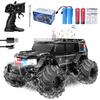 DFWGWO 1:14 RC Police Car Waterproof Amphibious Remote Control Police Car for Kids with Siren Lights Boys Girls Age 6 7 8 9 10 11 12 Gift Present(Black) view 1