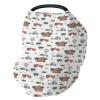 Boho Farm Life Car Seat Cover for Babies Stretchy 5-in-1 Covers Farmhouse Tractor Barn Trees Meadow Adjustable Infant Carseat Canopy Cover Country Farmyard Breathable Nursing Cover-Up view 1