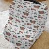 Boho Farm Life Car Seat Cover for Babies Stretchy 5-in-1 Covers Farmhouse Tractor Barn Trees Meadow Adjustable Infant Carseat Canopy Cover Country Farmyard Breathable Nursing Cover-Up view 2