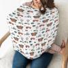 Boho Farm Life Car Seat Cover for Babies Stretchy 5-in-1 Covers Farmhouse Tractor Barn Trees Meadow Adjustable Infant Carseat Canopy Cover Country Farmyard Breathable Nursing Cover-Up view 3