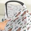 Boho Farm Life Car Seat Cover for Babies Stretchy 5-in-1 Covers Farmhouse Tractor Barn Trees Meadow Adjustable Infant Carseat Canopy Cover Country Farmyard Breathable Nursing Cover-Up view 4