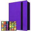 2026Trading Card Binder 9 Pocket, Premium Sports Collection Binder Game Cards Book with Sleeves Side Loading, Anti-open Strap Double Sided Waterproof 360 Card Folder view 1