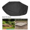 Hexagon Sandbox Cover Water Proof Tarp for Turtle Sandbox, Small Tarp Sandpit Cover with Drawstring, Polyester PVC Pool Cover for Outdoor Garden (55.1X47.2X7.9In) (Black) view 2