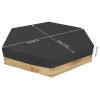 Hexagon Sandbox Cover Water Proof Tarp for Turtle Sandbox, Small Tarp Sandpit Cover with Drawstring, Polyester PVC Pool Cover for Outdoor Garden (55.1X47.2X7.9In) (Black) view 4