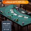 Newverest Blackjack Mat 70" x 30" - Ideal Poker Topper for 6ft and 8ft Folding Tables (30" Width), Black Jack Casino Table Top for Home Game Nights, Portable with Zipper Storage Bag in Gift Ready Box view 2