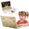 Montessori Toys 4 Year Old Girl Birthday Gifts 11.8" Floral Laptop, Homeschool Essentials, Educational Learning Pretend Play, Toddlers Toys, Customized Flashcards Learning view 1