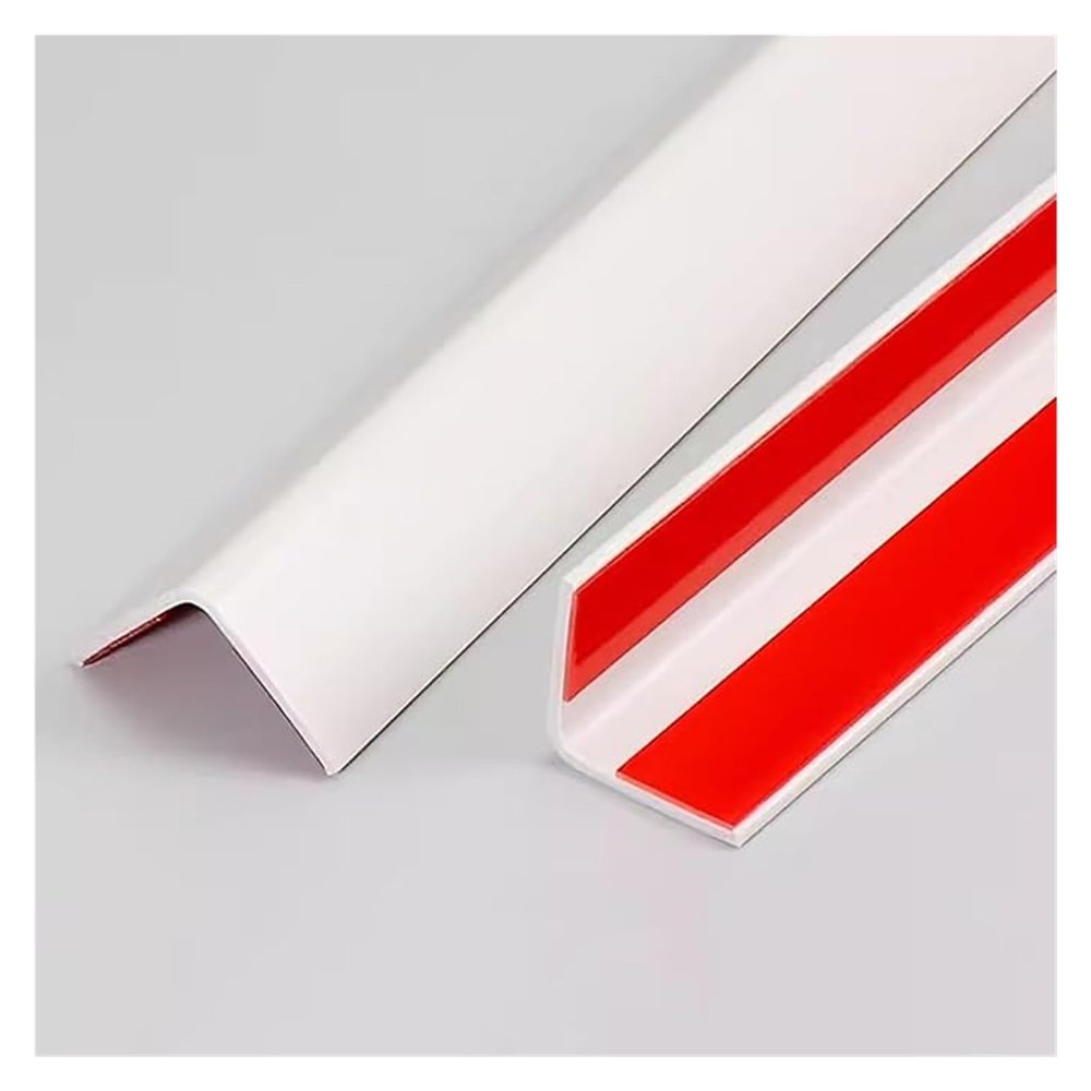 HQLBD 2 Pack PVC Corner Guards Drywall Corner Guards Wall Protectors, Self-Adhesive Door Edge Protection for Furniture Table(White2,L 180CM/70.8IN)