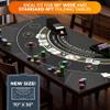 Newverest Blackjack Mat 70" x 30" - Ideal Poker Topper for 6ft and 8ft Folding Tables (30" Width), Black Jack Casino Table Top for Home Game Nights, Portable with Zipper Storage Bag in Gift Ready Box view 2