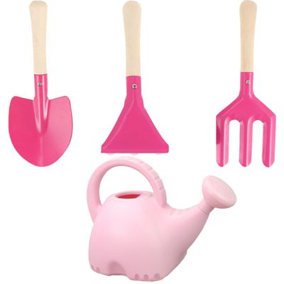 BESPORTBLE 4pcs Boys and Girls Gardening Tool Cartoon Flower Watering Can Shovel Wood Handle for Outdoor Planting Gardening Kit for Boys Girls