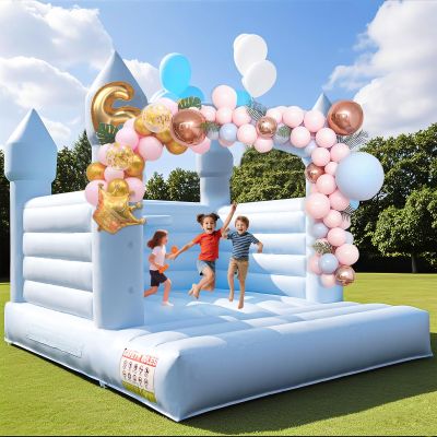 14FT Bounce House - 100% PVC Inflatable Castle for Kids, Easy Setup Outdoor Bouncy House for Parties, Holidays, and Yard Fun (Blue, 14FT)
