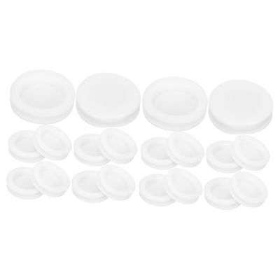 Cabilock 80pcs Plastic Piggy Bank Stoppers Reusable White Caps for Money Jar Bottoms Easy Installation for Plaster Figurines and Savings Boxes Fits Outer Diameter and Inner Diameter