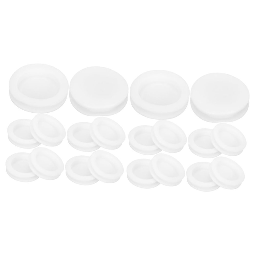 Cabilock 80pcs Plastic Piggy Bank Stoppers Reusable White Caps for Money Jar Bottoms Easy Installation for Plaster Figurines and Savings Boxes Fits Outer Diameter and Inner Diameter
