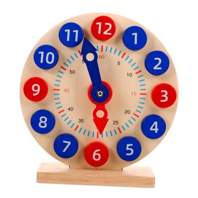 SUPVOX 1 Set Educational Clock Wooden Learning Model for Cognitive Development Safe Sturdy Design with Dials for Early Understanding and Coordination Skills
