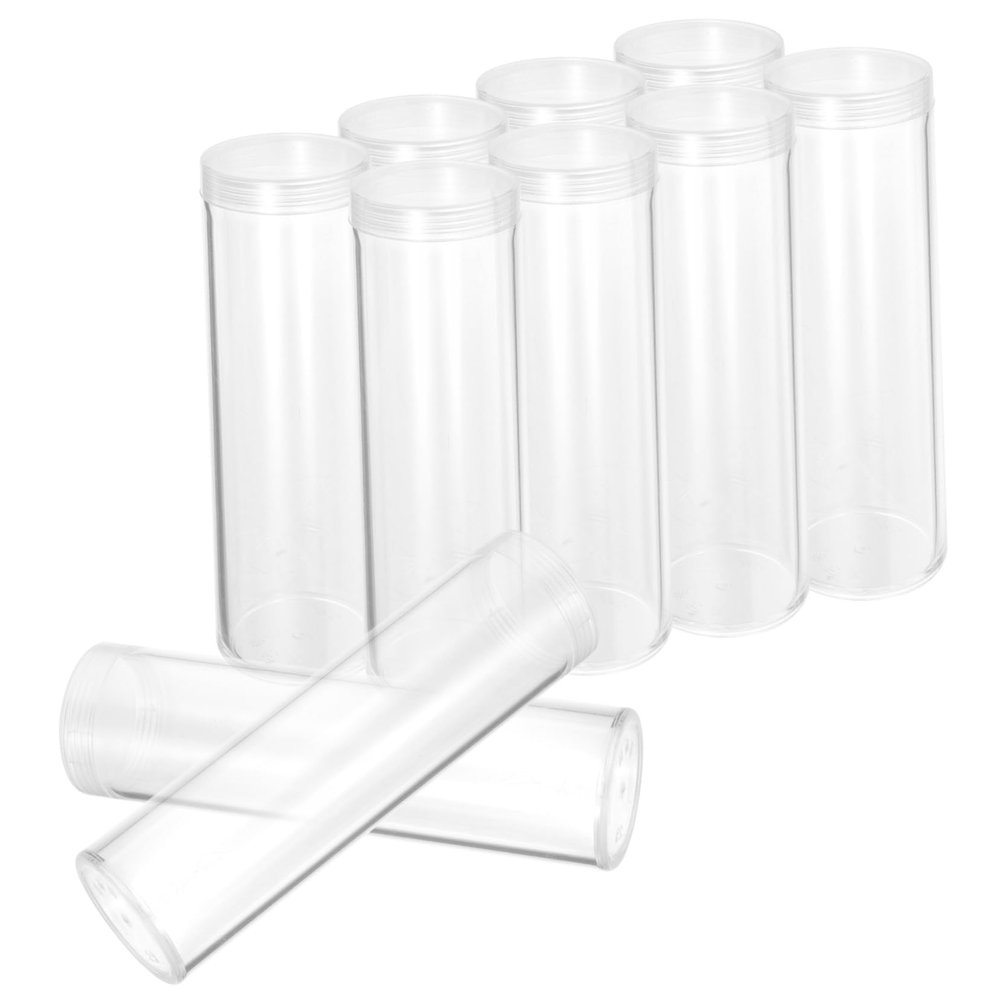 Angoily 10pcs Coin Tubes Plastic Coin Holders for Collectors Storage Containers Half and Quarter Holders for Collection Supplies