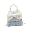TOVINANNA Elegant Pearl Bowknot Crossbody Bag for Boys and Girls Cute Princess Style Small Shoulder Purse for and Outdoor Adventures view 1