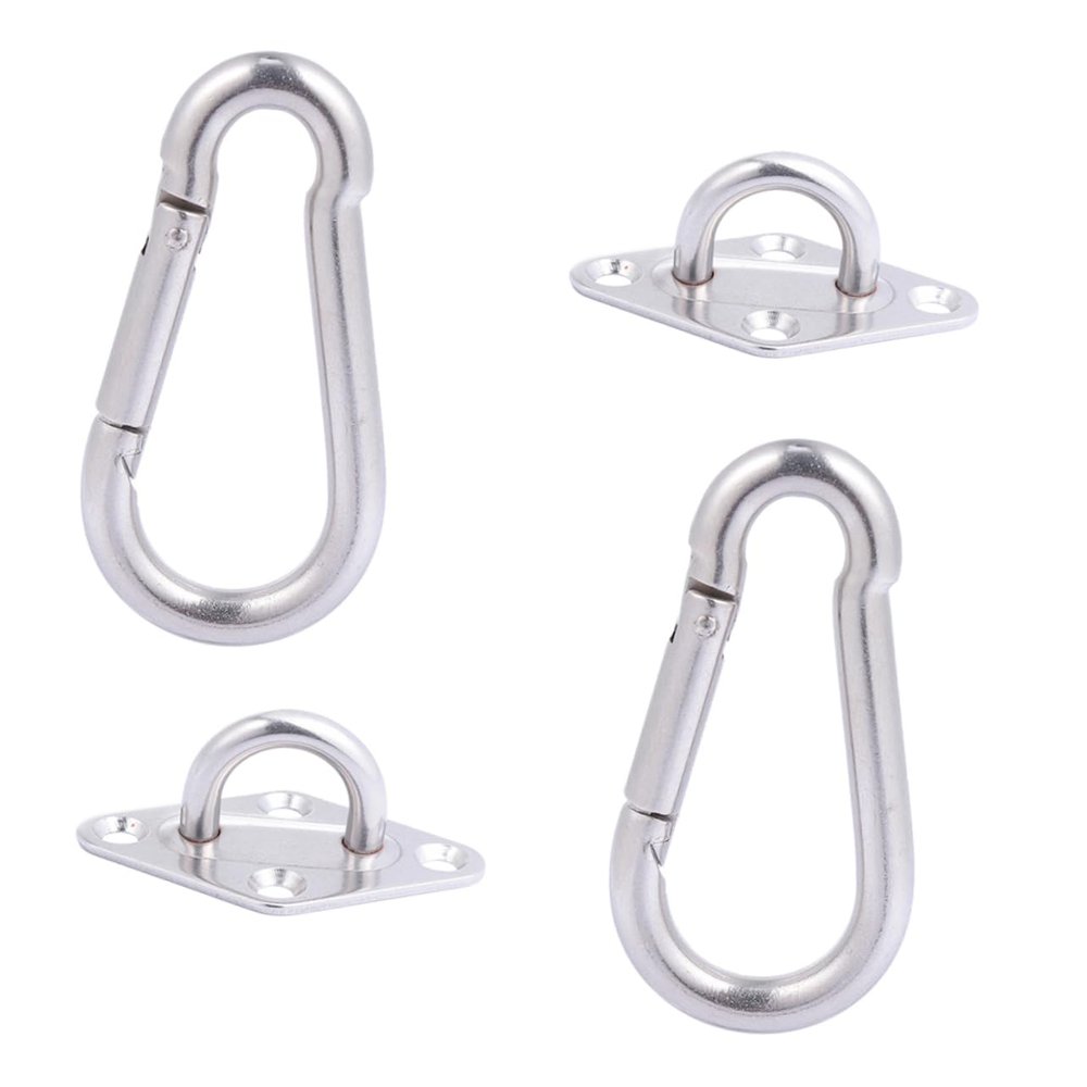 Abaodam 1set Metal Hammock Hook Holder for Use Heavy Duty Swing Carabiner Clips and Easy Replacement for Hanging Chairs and Swings