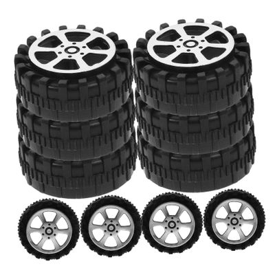 BESPORTBLE DIY Car Accessories 30pcs 4.2cm Diameter Plastic Wheels Boys and Girls Toy Replacement