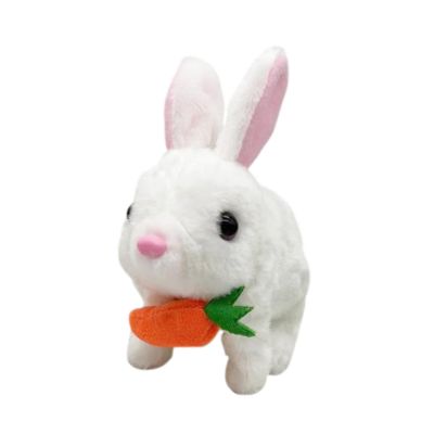 EHJRE Electric Bunny Plush Toy, Realistic Bunny Toy, Interactive Plush Rabbit Stuffed Animal for Kids, White