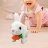 EHJRE Electric Bunny Plush Toy, Realistic Bunny Toy, Interactive Plush Rabbit Stuffed Animal for Kids, White view 4