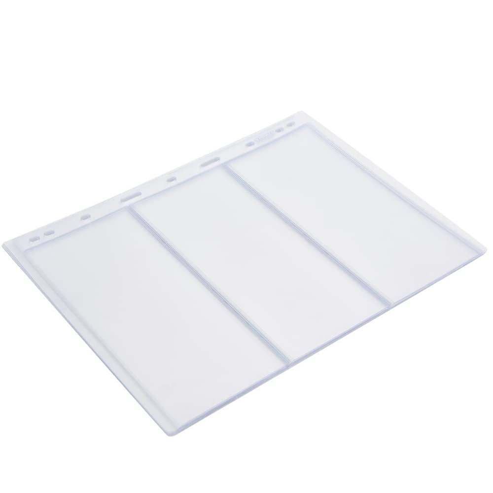 Fydun 10Pcs Stamp Album, Page Sheets Universal 9 Holes for Standard Clear Stamps Collection Book (Transparent 3 Lines)