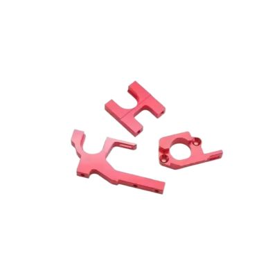 for Wltoys 104001 1/10 RC Car Upgrade Parts Accessories Metal Motor Mount Base Bracket Holder Center Gear Mount Set RC Car Repair Kit(Red)