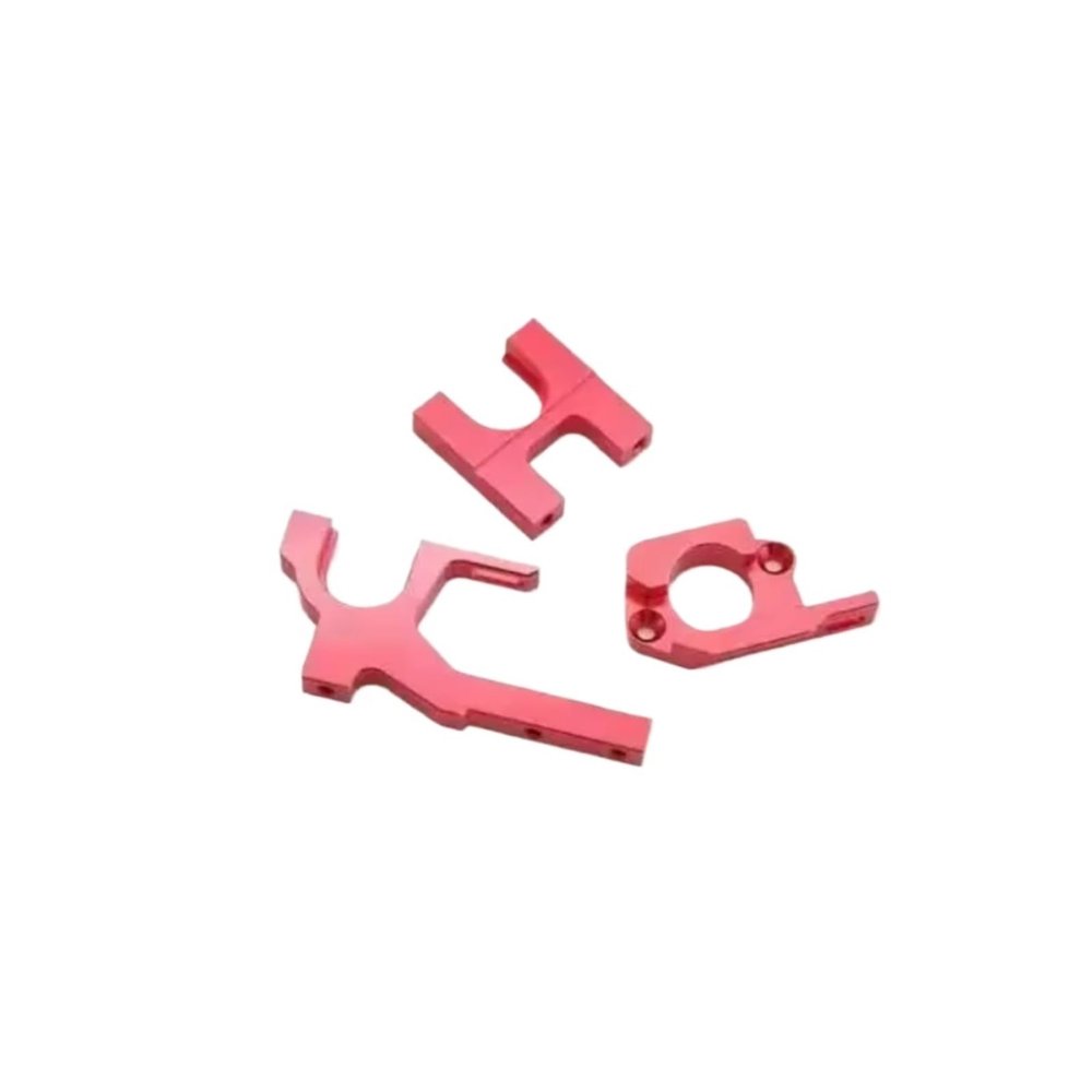 for Wltoys 104001 1/10 RC Car Upgrade Parts Accessories Metal Motor Mount Base Bracket Holder Center Gear Mount Set RC Car Repair Kit(Red)