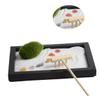 CORHAD Stone Zen Garden Table Decor Desktop Meditation Garden Zen Sand Table Rake Miniature Landscape for Office view 3