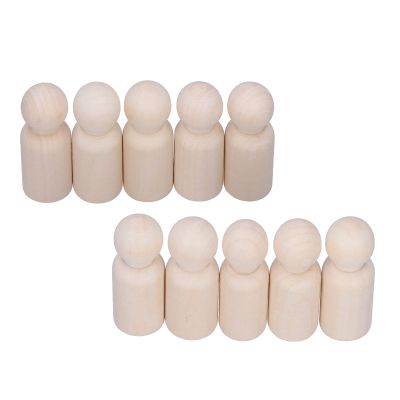 10pcs HighQuality Hardwood Wooden Peg Figures for Kids' DIY Art and Ft Ting Activities (Male Puppet)