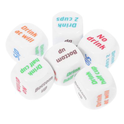 Abaodam 6pcs Acrylic Drinking Dice for Friends Gatherings Bachelorette Parties Fun Party Games Excitement and Entertainment at Bars and Ktv