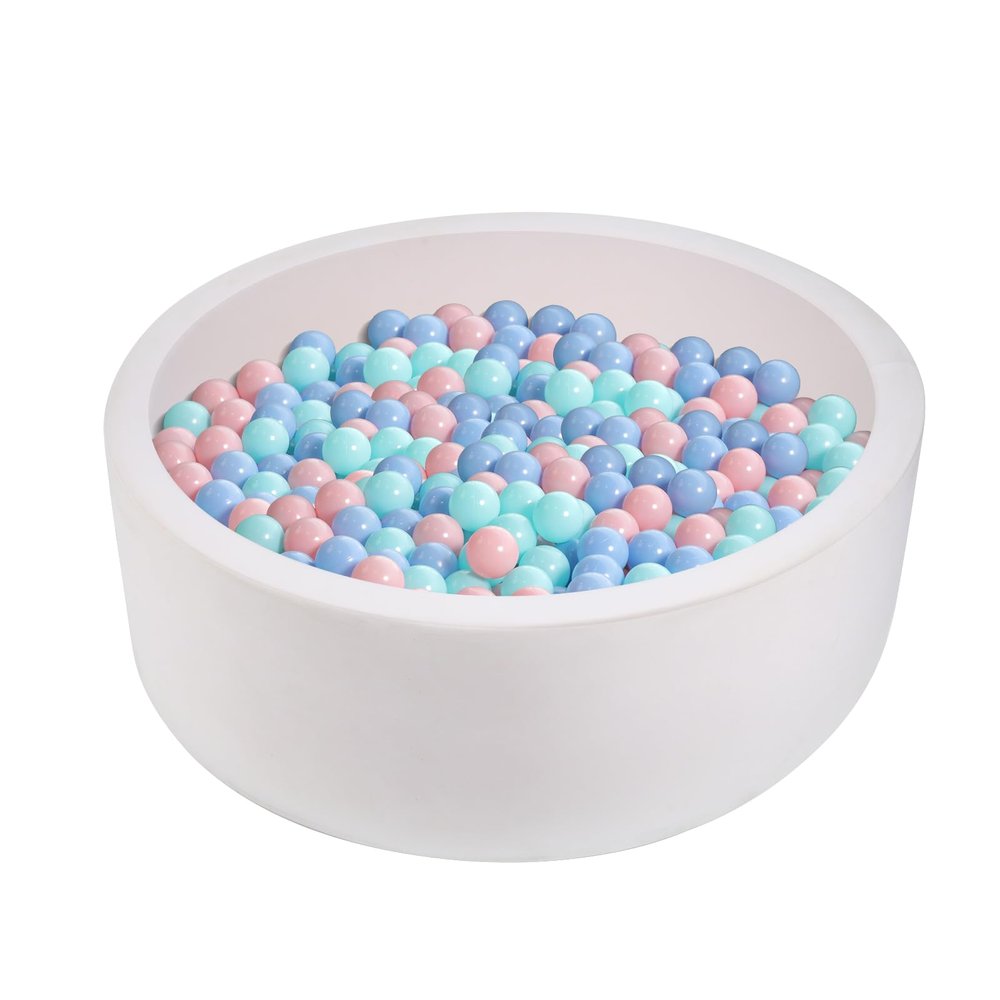 Foam Ball Pit, 35.4"x 11.8" Ball Pits for Toddlers, Soft Round Kiddie Baby Ball Pool for Kids, Ideal Gift for Babies Indoor Outdoor Game, Balls not Included - White