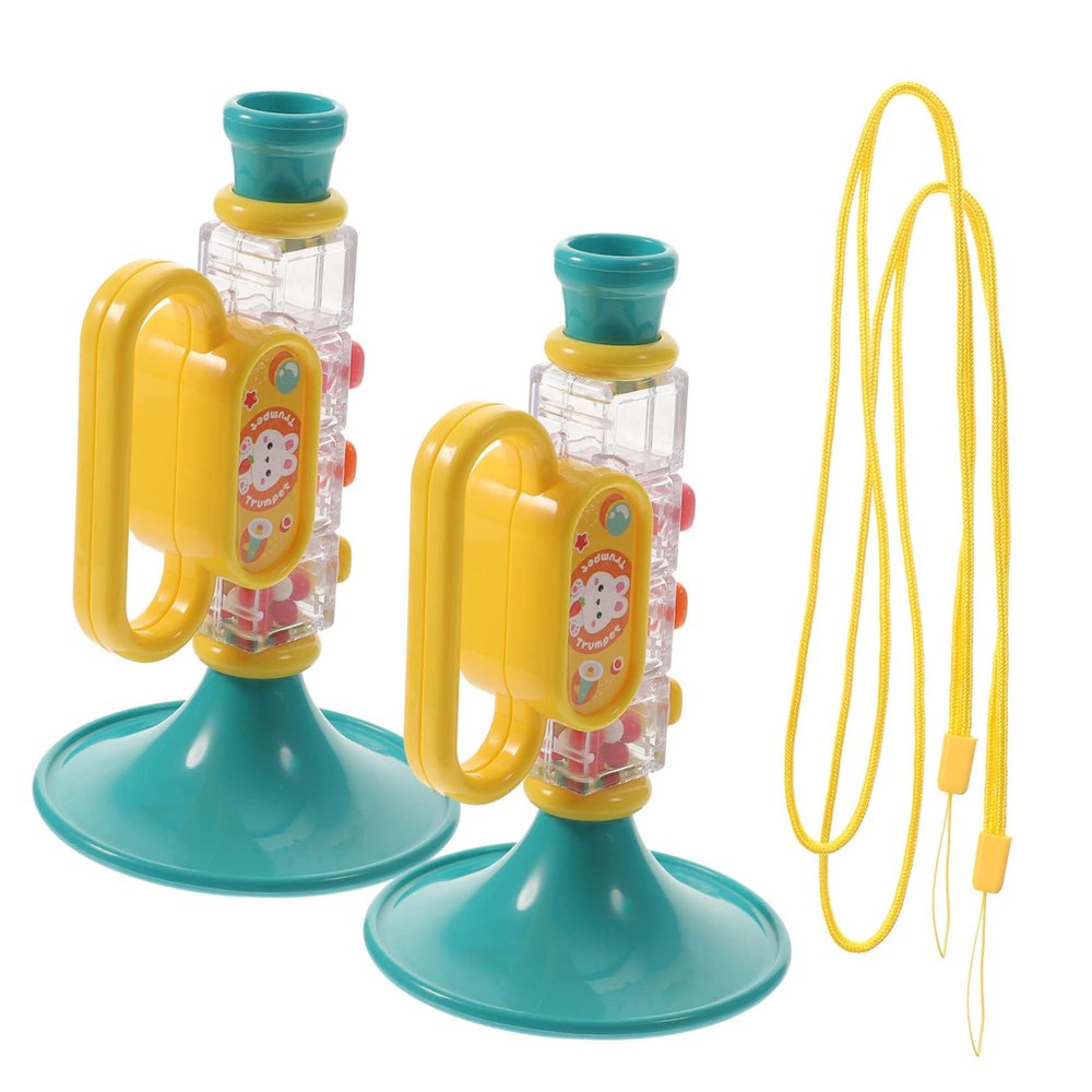 BESPORTBLE 2pcs Lightweight Toy Trumpet for Boys and Girls Portable Musical Instruments for Early Education Safe Design Fun Learning Playthings for Boys and Girls Cartoon Style