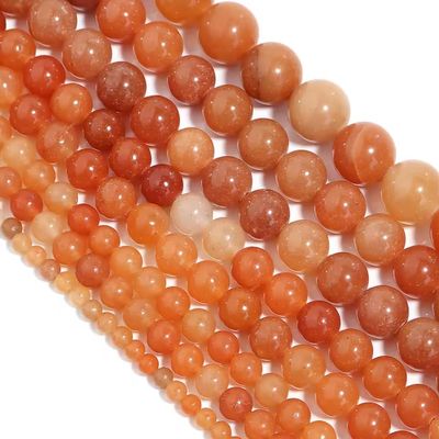 1 Strand Natural Orange Red Stone Bead 4/6/8/10/12mm Round Gemstone Bead For Making DIY Bracelet Necklace,orange Red,10mm(approx 32pcs)