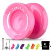MAGICYOYO K2 Plus Crystal Responsive Yoyo for Kids, Pink Yo-yo for Beginners, Trick Yo Yo with Replacement Unresponsive Bearing for Intermediate, with 6 Yoyo Strings, Bag, Bearing Remover (Sky Pink) view 1