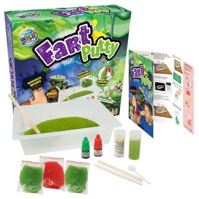 WILD! Science - Fart Clay - DIY Slime Kit for Kids Aged 6+ Make Your Own Slime Kit with Safe Non-Toxic Ingredients Science Kits for Kids Slime Party Bag Fillers