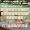 Aisharery 117 Pcs Baby Shower Blocks to Decorate Game Kit Includes 52 Wooden Blocks 24 Markers 1 Game Sign 40 Templates to Paint (Kraft) view 2