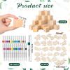142 Pcs Baby Shower Game Sign Set Includes Decorative Square 52 DIY Blank Wooden Blocks 24 Paint Markers 25 Animal Woodcraft (Leaf) view 3