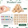 Aisharery 117 Pcs Baby Shower Blocks to Decorate Game Kit Includes 52 Wooden Blocks 24 Markers 1 Game Sign 40 Templates to Paint (Leaf) view 3