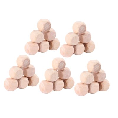 ARTIBETTER 100pcs Wooden Blank Dice Unfinished Craft Blocks for DIY Games Smooth Surface Durable for Projects and Artistic Creations