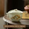 Ru Kiln Moe Tiger Cartoon Ceramic Hand Grab Pot, Kung Fu Tea Set Anti-Scalding-Short Style view 2