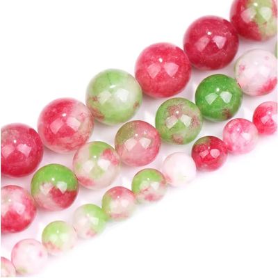 6/8/10MM Natural Stone Beads Watermelon Tourmaline Jades Loose Spacer Beads for Making DIY Necklace Bracelet Handmade Accessories, Tourmaline Jades,10mm 36 to 37pcs