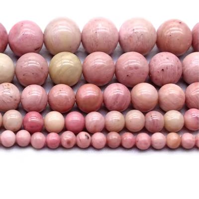15'' Natural Rhodochrosite Red Stone For Making Pink Loose Beads DIY Bracelet 4mm 6mm 8mm 10mm 12mm,Rhodochrosite Red Stone,4mm 93pcs Beads