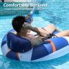 2 Packs Inflatable Pool Floats Adult Tube Floaties for Floating Pool Chair Float Lounger Floats Raft with Cup Holder view 4