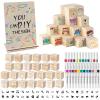Aisharery 117 Pcs Baby Shower Blocks to Decorate Game Kit Includes 52 Wooden Blocks 24 Markers 1 Game Sign 40 Templates to Paint (Wood) view 1