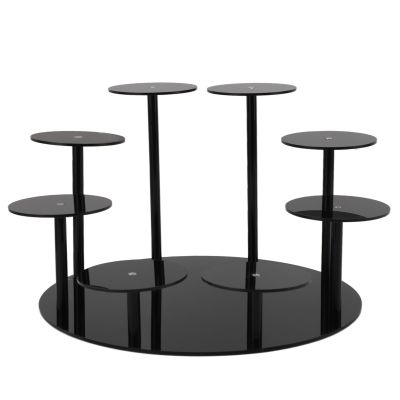 ANGGREK Acrylic Cupcake Stalls, Large Lasting Versatile Seats of Doll Holds for Birthday Party (Black)