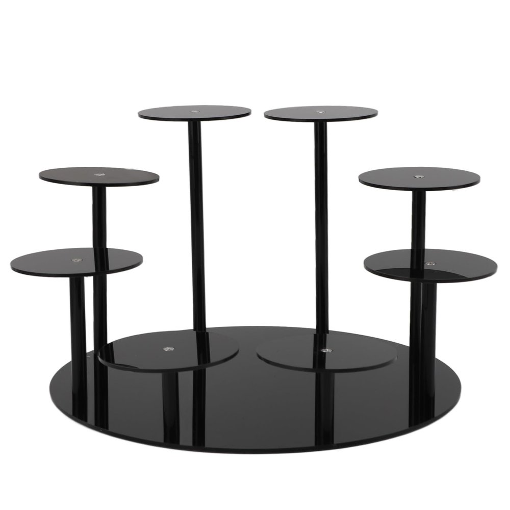 ANGGREK Acrylic Cupcake Stalls, Large Lasting Versatile Seats of Doll Holds for Birthday Party (Black)