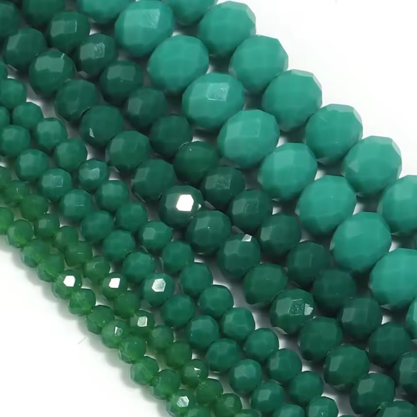 1Strand Light Green Flat Beads Faceted Beads For Making Accessories DIY Bracelet Necklace,Green,4x3mm-apx100pcs