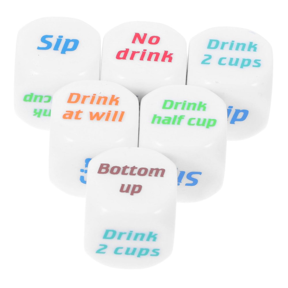 BESPORTBLE 6pcs Unique Drinking Dice Fun Acrylic Game for Parties Bars and Ktv Gatherings Easy to Learn Friends Drinking Game
