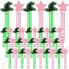 Civaner 36pcs Witch Party Favors Witch Hat and Star Bubble Wands Pink and Green Mini Bubble Wands Bulk for Summer Outdoor Birthday Gifts Prizes Carnival Goodie Bag Stuffers view 1