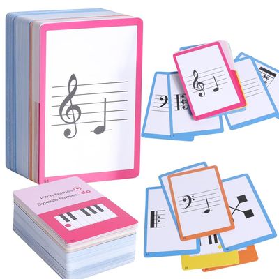 104 Piano Music Flash Cards - Basic Music Symbols,Staff Notation, Pitch/Syllable Names, Keyboard Position, Flat/Sharp,Education Cards for Beginners and Professionals